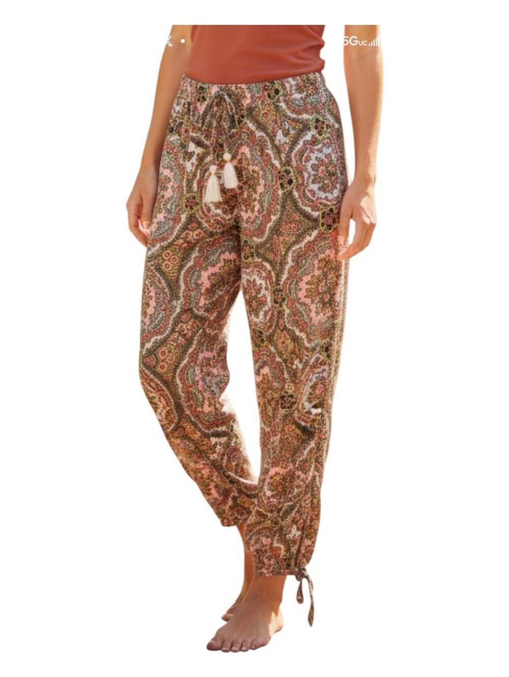 Anthropologie Womens Floral Paisley Print Boho Hippie Joanie Harem Pants Small
